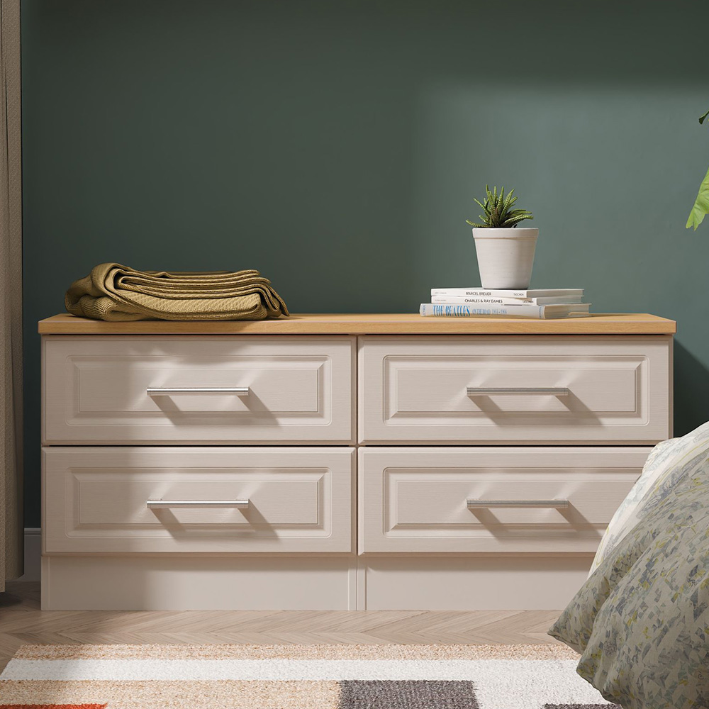 Crowndale Kent 4 Drawer Kashmir Ash and Modern Oak Bed Box Ready Assembled Image 1