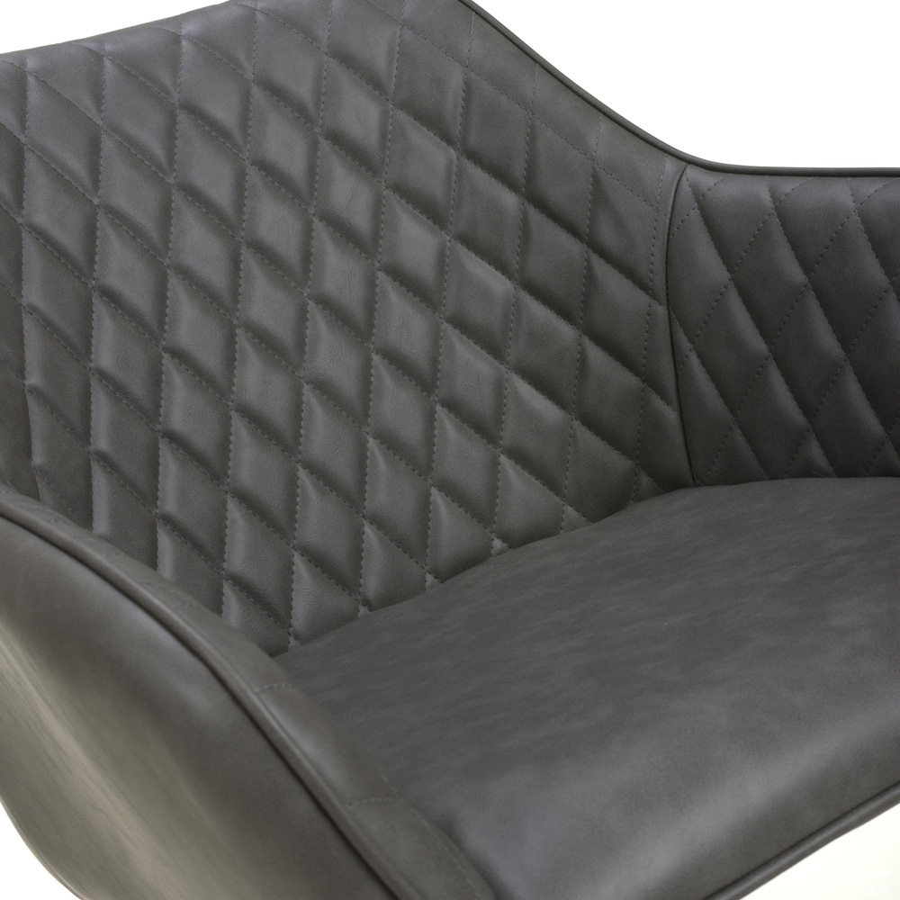 wilko Kensington Vintage Black Quilted Bar Stool Image 8