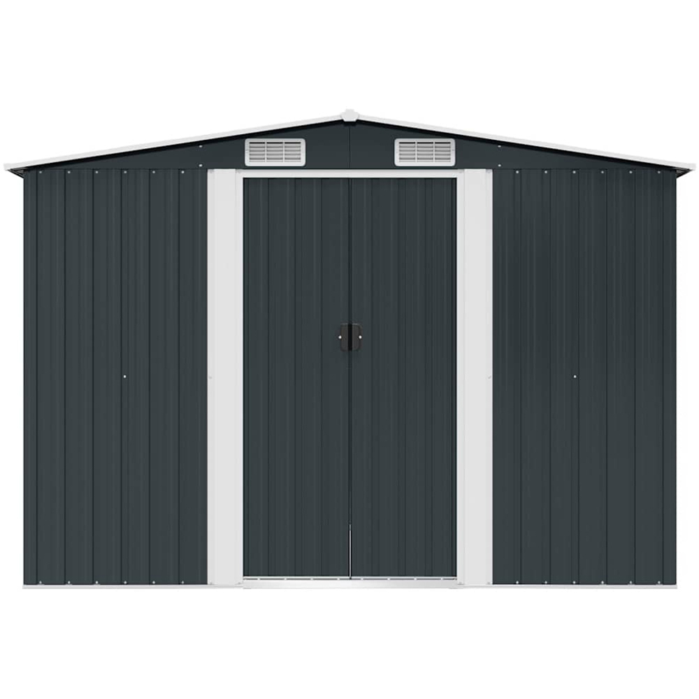 vidaXL 8.4 x 6.7ft Anthracite Galvanised Steel Garden Shed Image 5