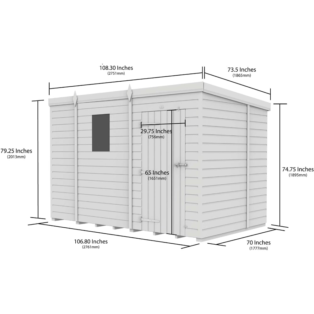 DIY Sheds 9 x 6ft Tongue and Groove Timber Pent Security Garden Shed Image 8