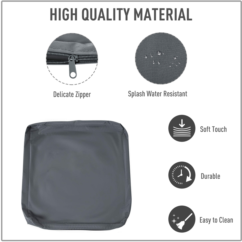 Outsunny Grey Rattan Sofa Seat Cushion Cover 8 Pack Image 5