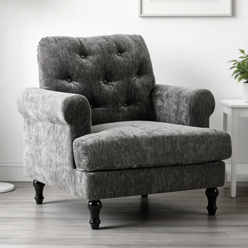 Furniture One Grey Mid Century Sofa Chair Image 1