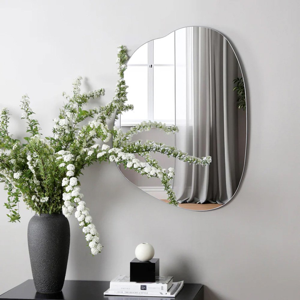 HGD Nemi Frameless Irregular Shape Wall-Mounted Pond Mirror 80 x 60cm Image 4