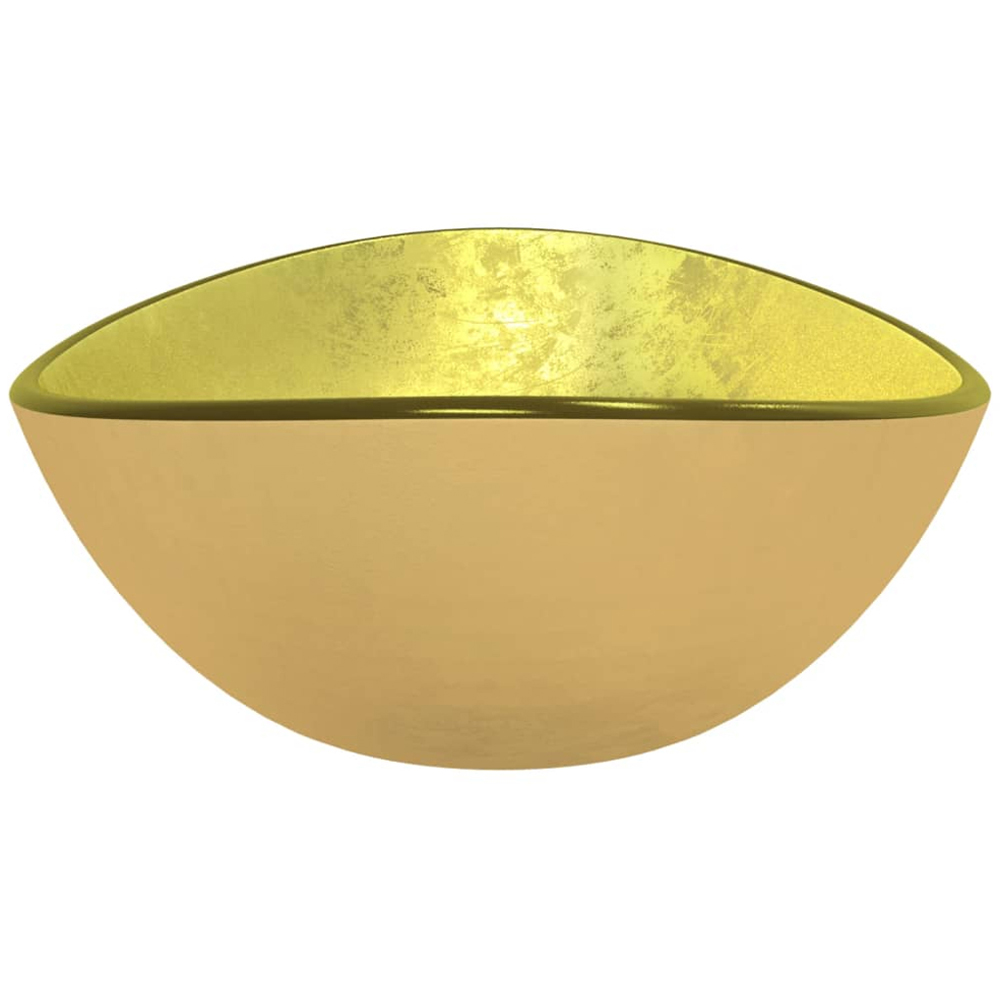 vidaXL Gold Tempered Glass Wash Basin 155 x 545 x 350mm Image 3