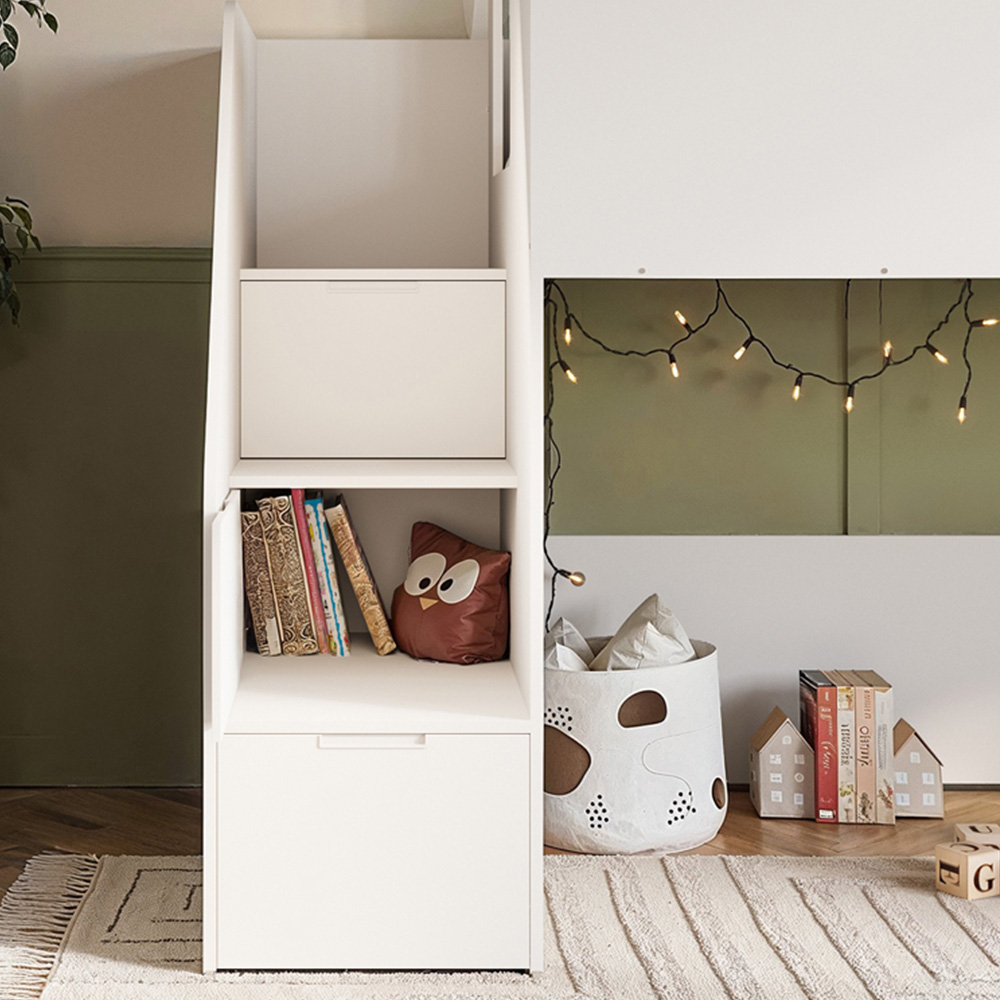 Flair Dreamland White and Oak Play House Staircase Mid Sleeper Image 4