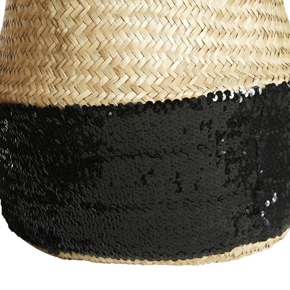 Premier Housewares Black Sequin and Natural Small Seagrass Basket Image 5
