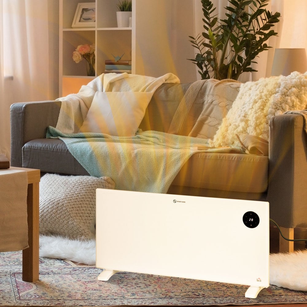 HOMCOM White Electric Convector Heater with LED Display and Remote 2000W Image 2