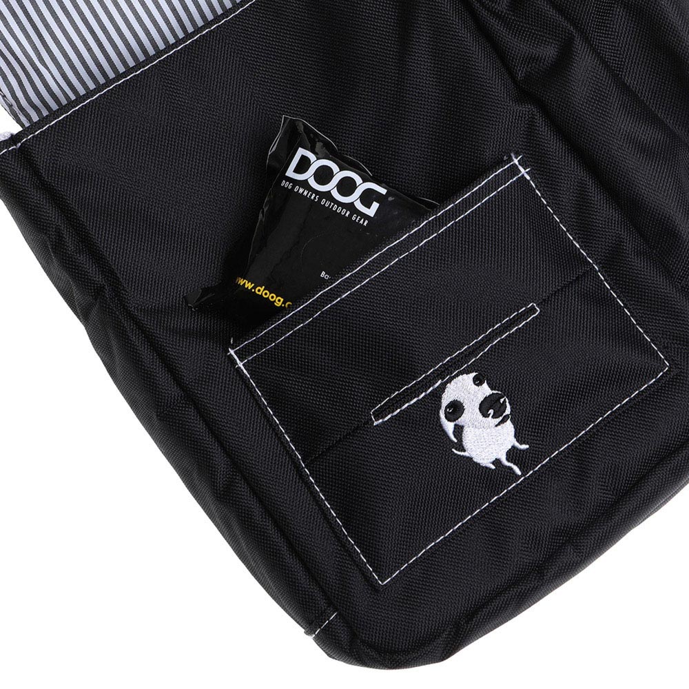 DOOG Black Shoulder Bag with Striped Strap Image 4