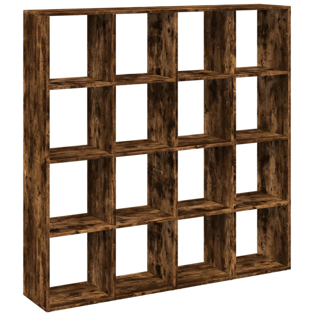 vidaXL 16 Shelf Smoked Oak Bookcase Image 2