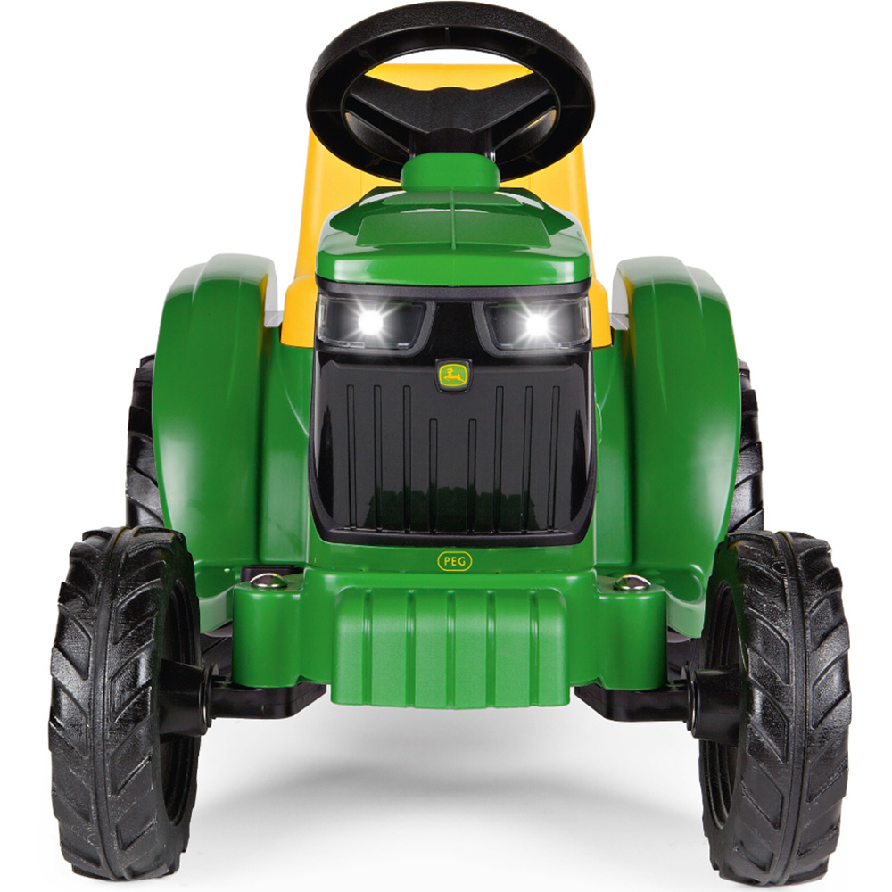 PEG John Deere Kids Electric Ride-On Mini Tractor with LED Lights Green and Yellow 6V Image 3