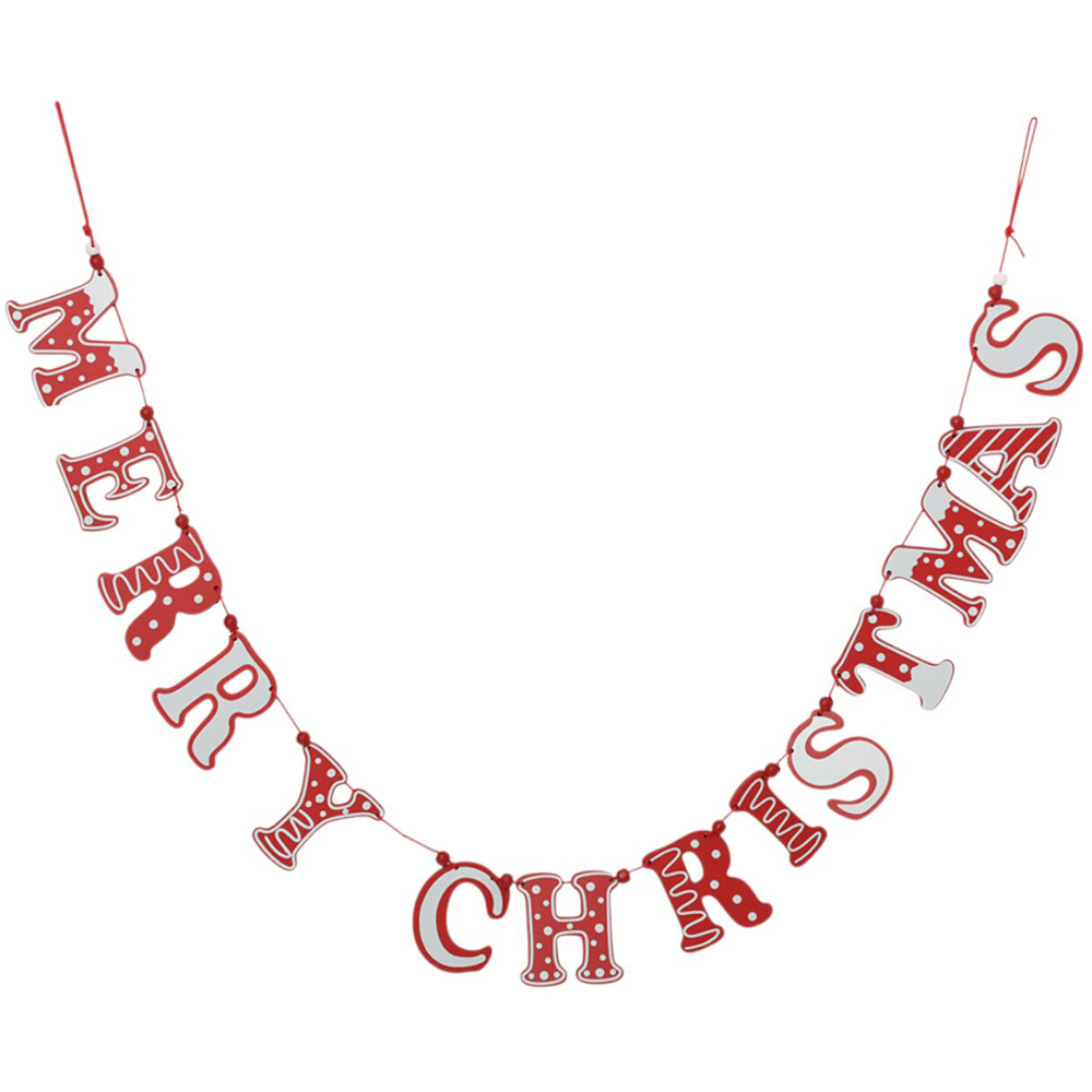 Merry Christmas Garland - Red Image 1