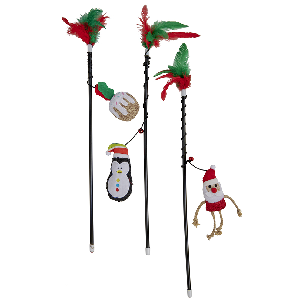 Single Cat Wand 2 Designs Pudding Santa in Assorted styles Image 1