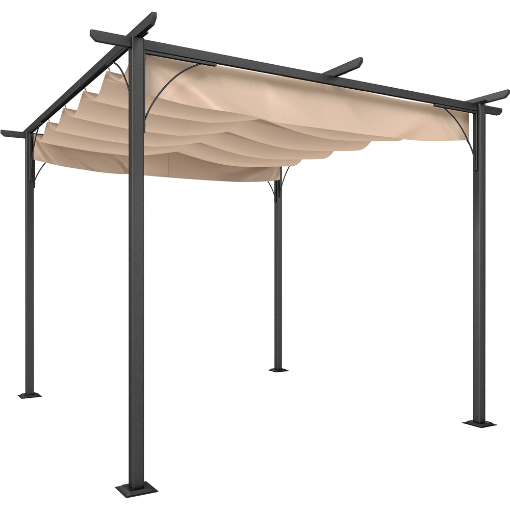 Outsunny 3 x 3m Cream Metal Pergola Image 2