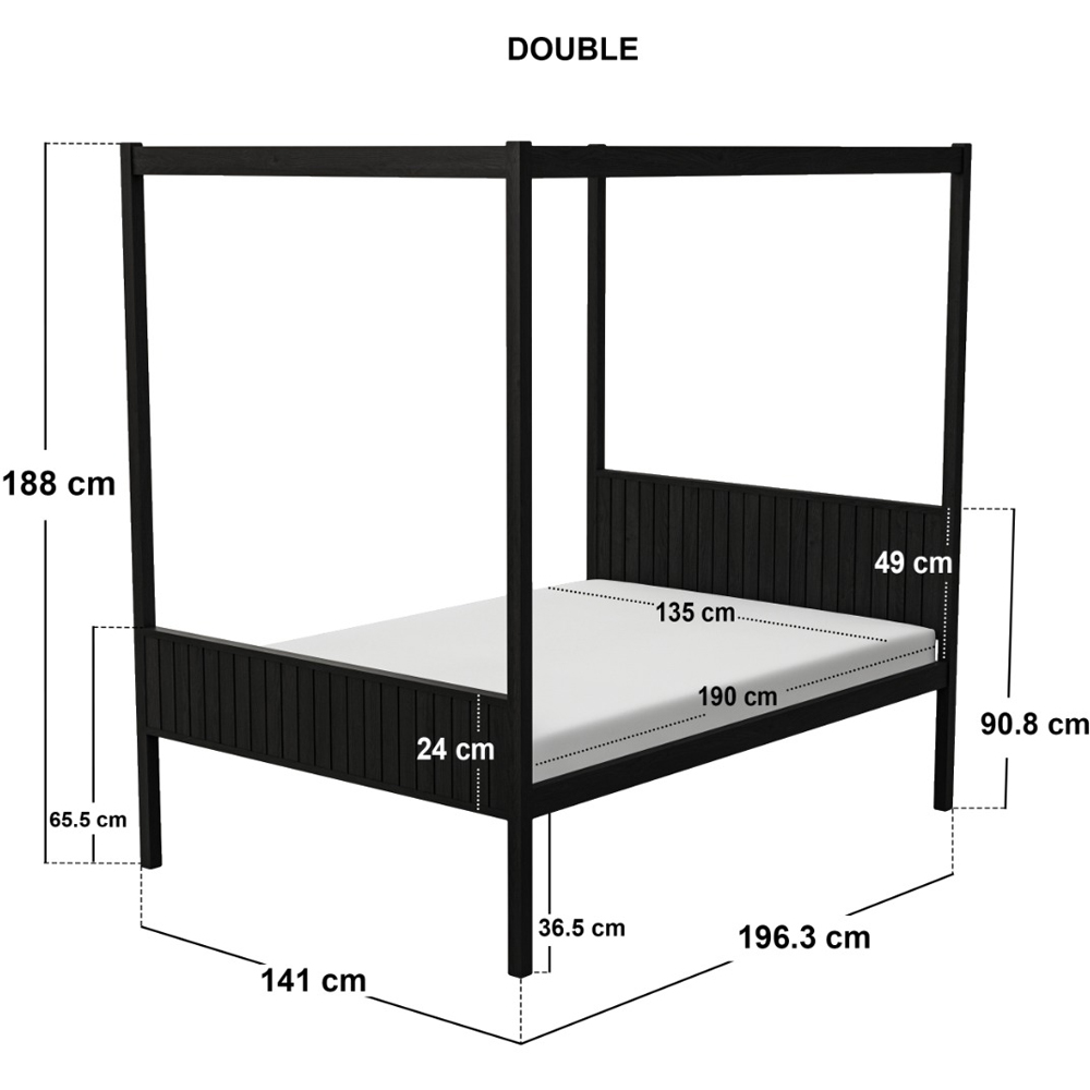 Flair Maddy Double Black 4 Poster Bed Image 6