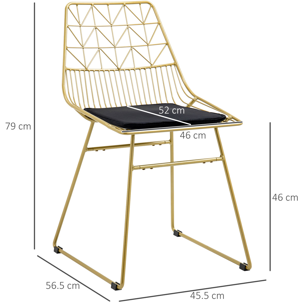 Portland Set of 2 Black and Gold Dining Chair Image 7