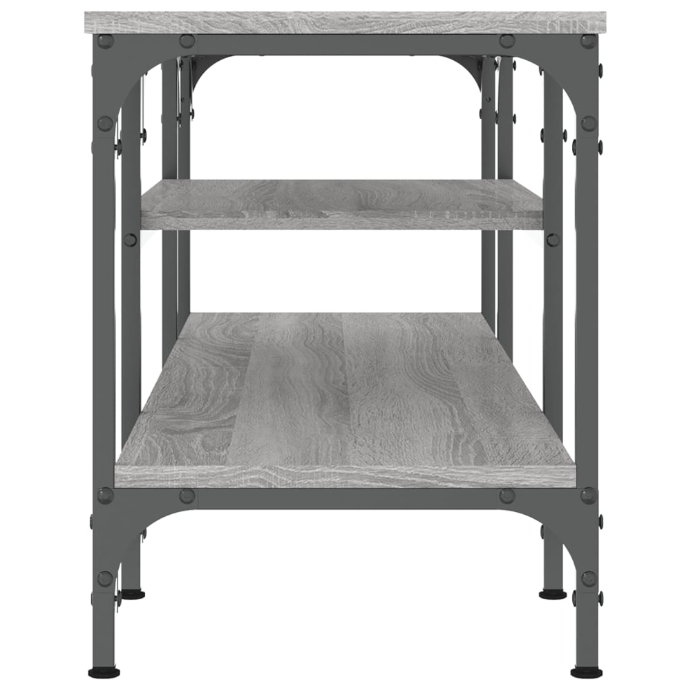 vidaXL 2 Shelf Grey Sonoma Wood and Steel TV Cabinet Image 5
