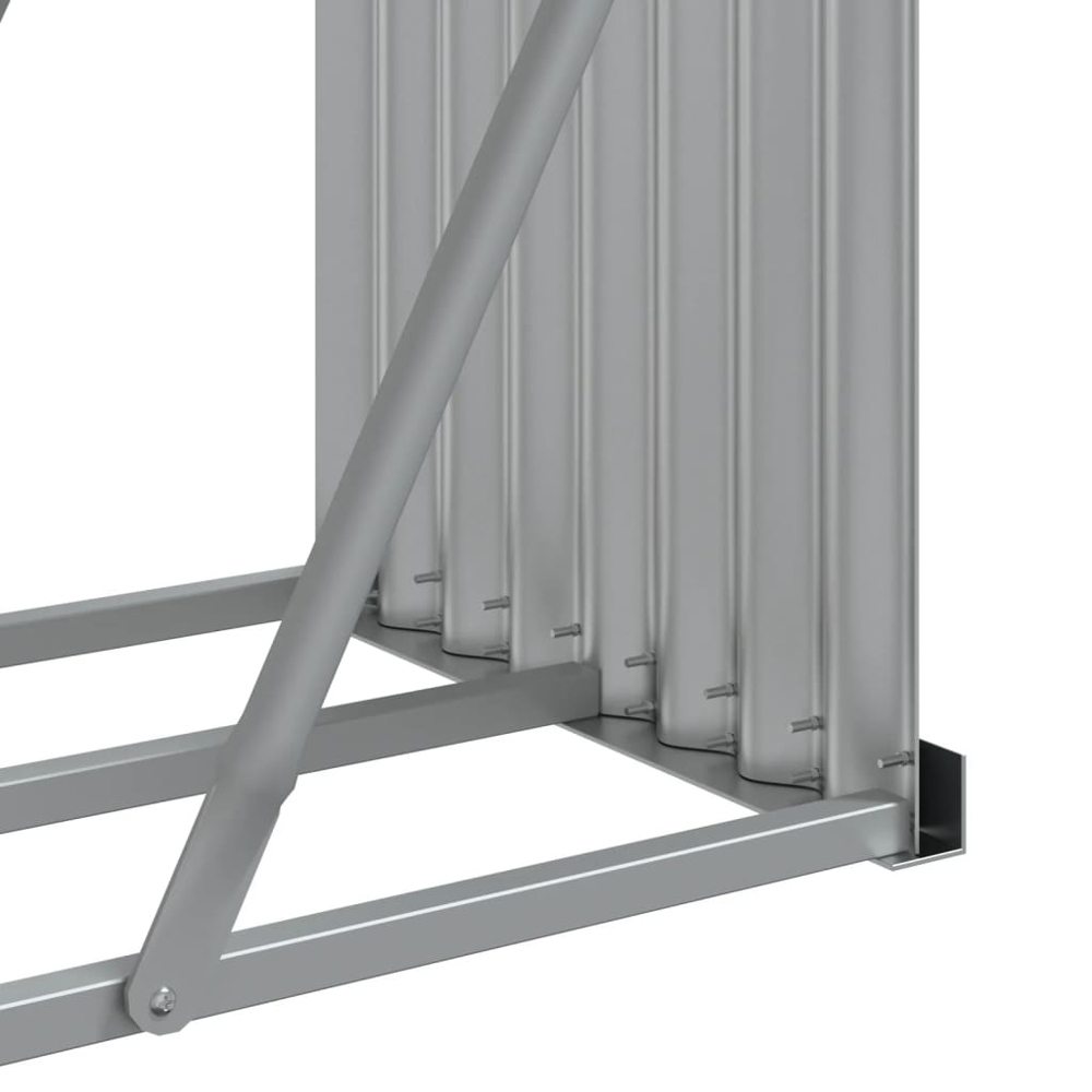 vidaXL Brown Galvanised Steel Firewood Log Holder 100 x 300 x 45cm Image 5