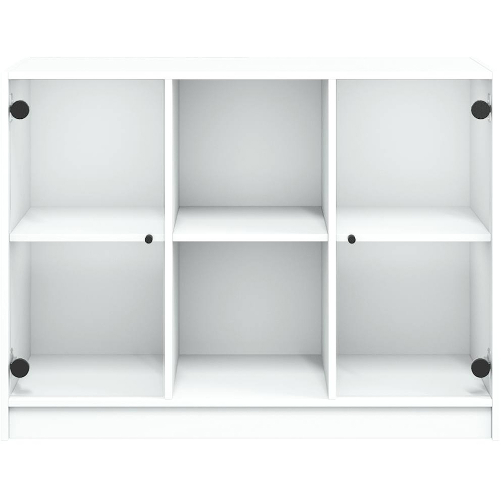 vidaXL 2 Glass Door 2 Shelf White Sideboard Image 5