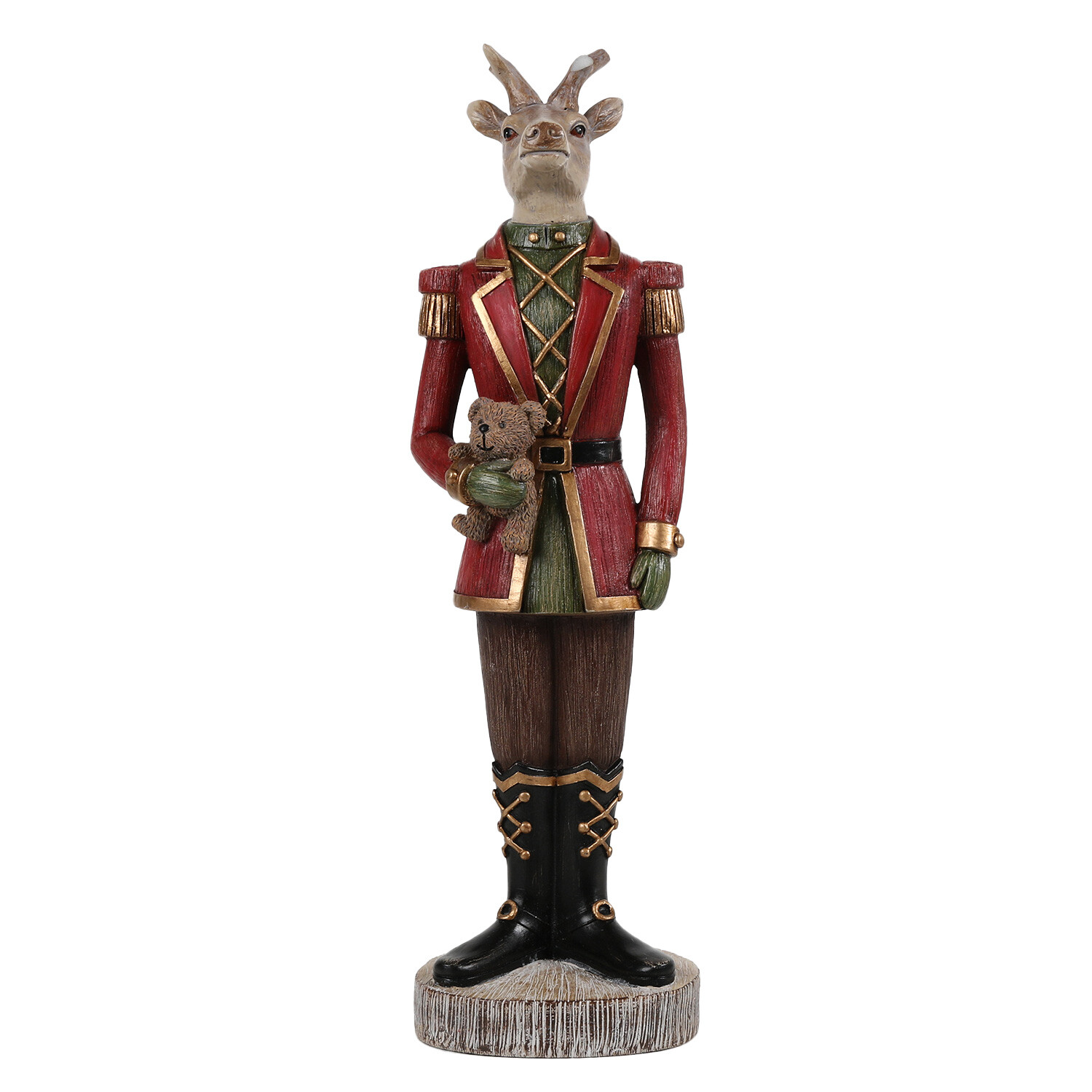Stag Nutcracker Standing Ornament - Red Image 1