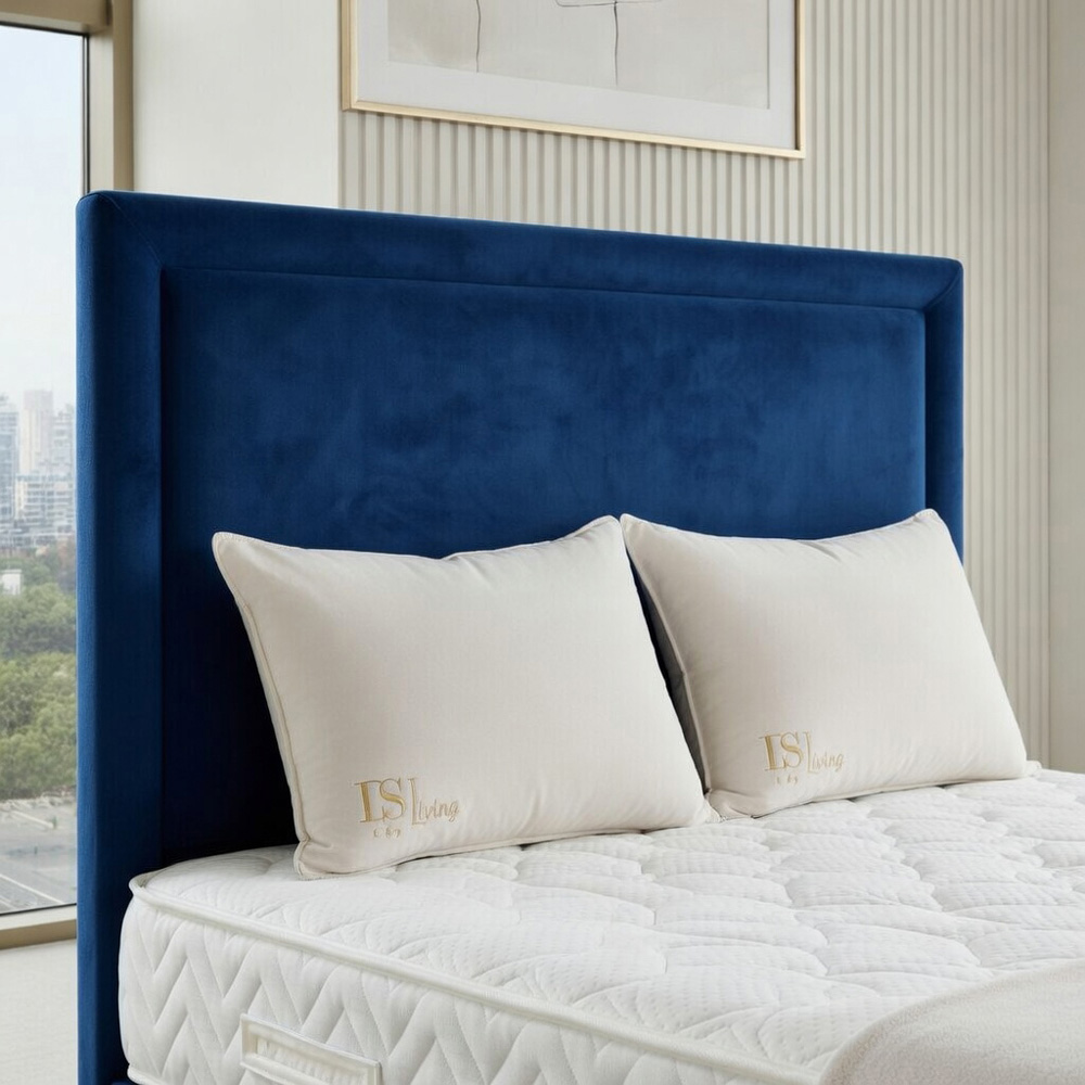 DS Living Velmont Super King Size Dark Blue Plush Divan Bed Image 2