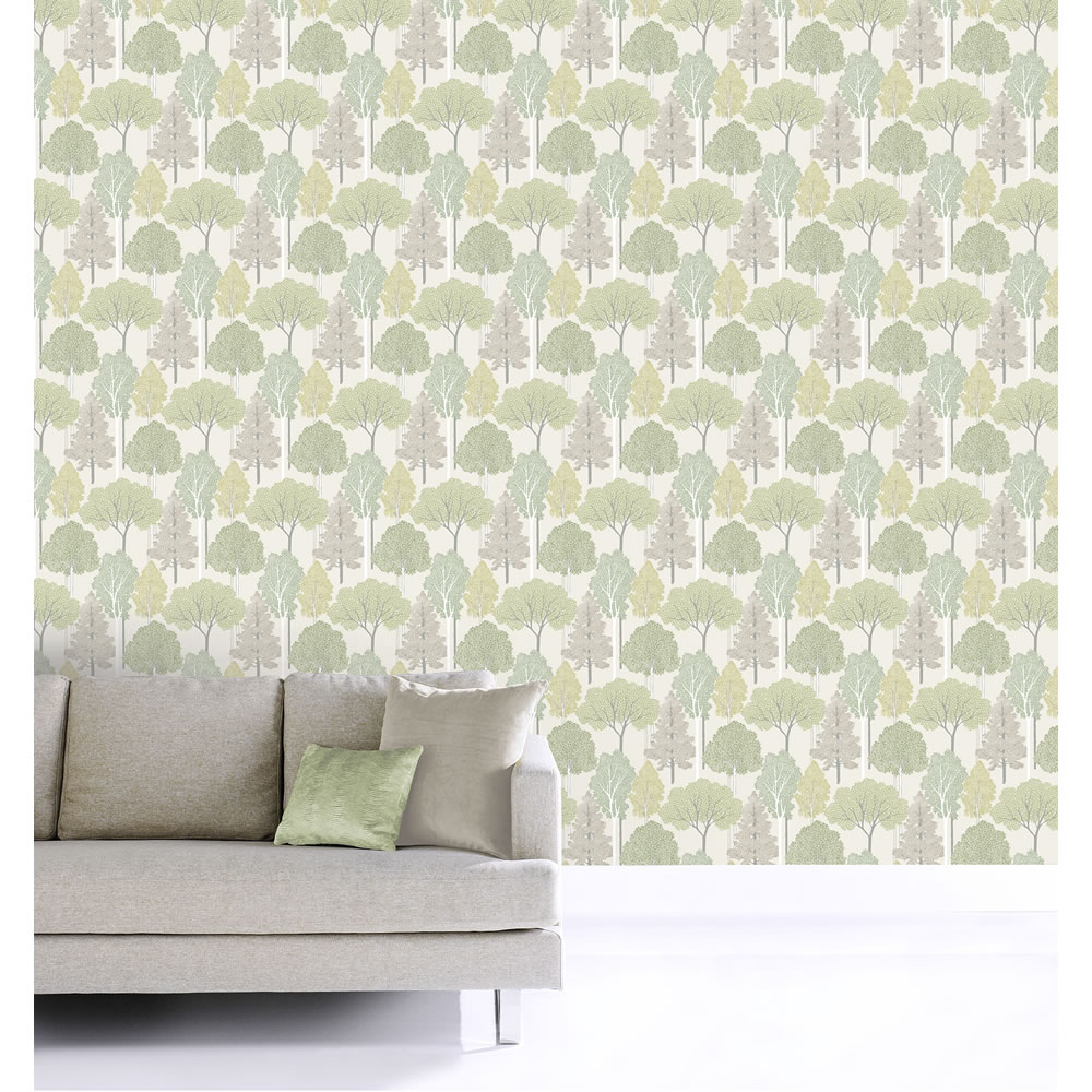 Arthouse Ellwood Green Wallpaper Wilko