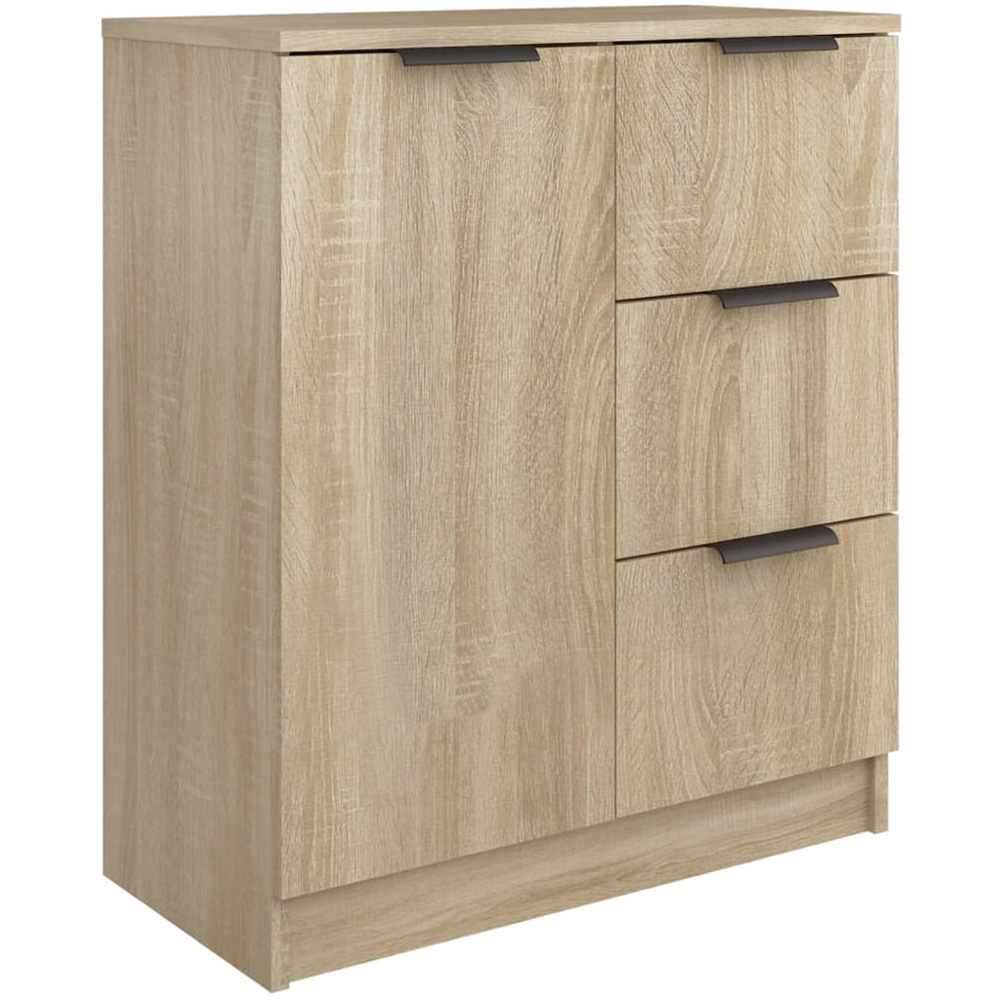 vidaXL Single Door 3 Drawer Sonoma Oak Sideboard Image 2