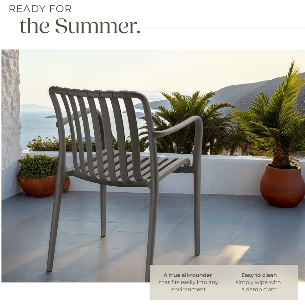 tectake Alcudia Set of 6 Anthracite Garden Chair Image 4