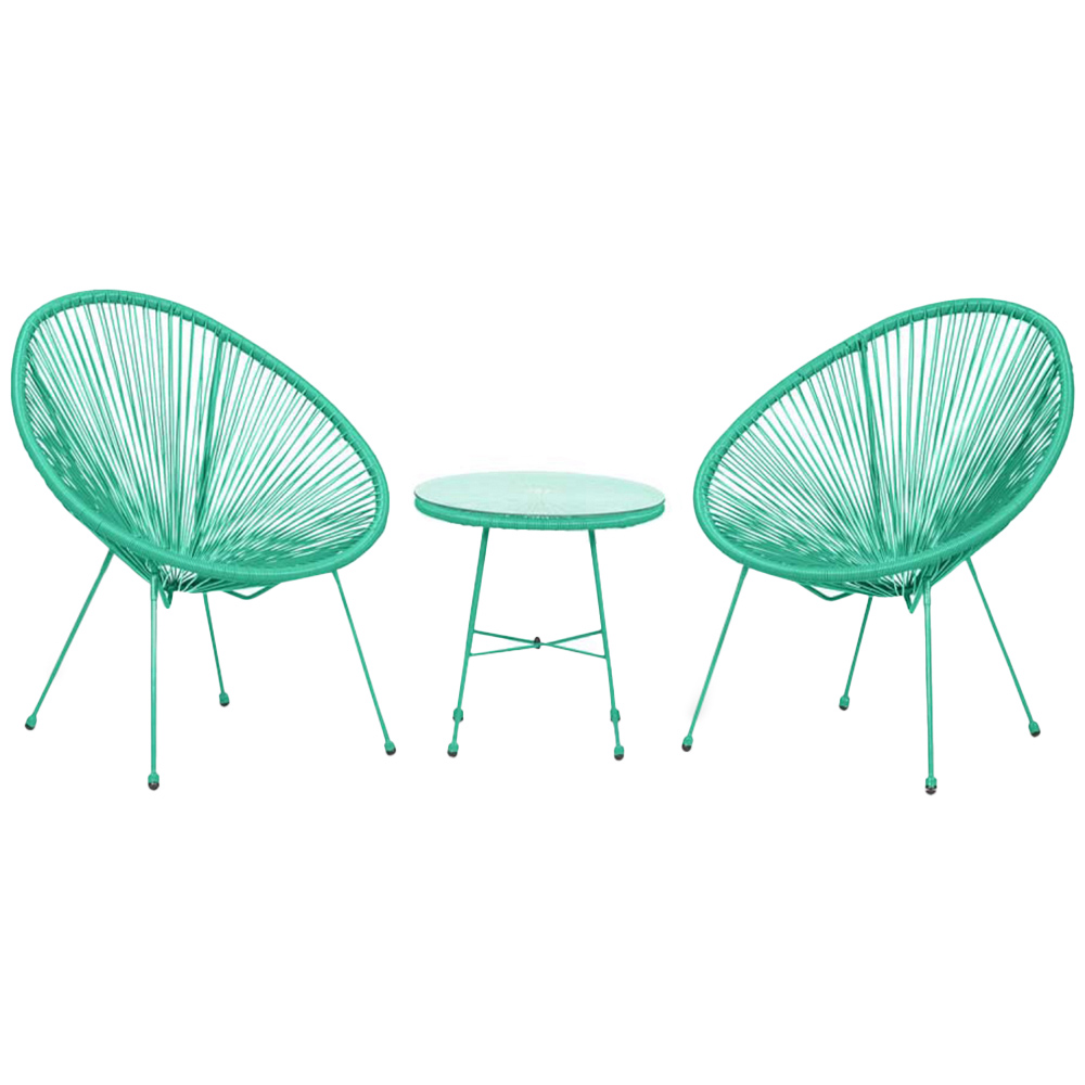 Monaco 2 Seater Egg Bistro Set Emerald Wilko