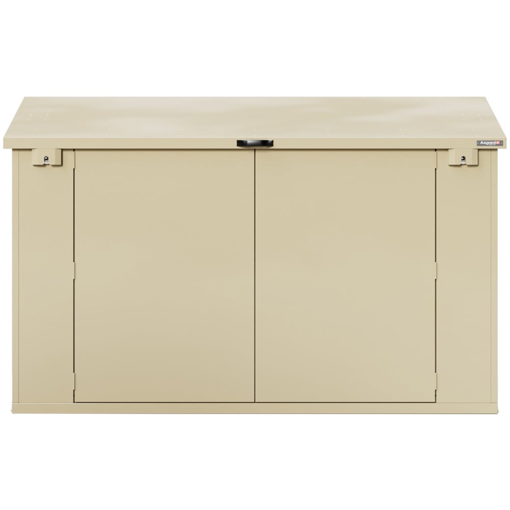 Asgard Access Plus Electric 8 x 4ft Cream Metal Garden Shed with Floor and Lift Up Roof Image 2