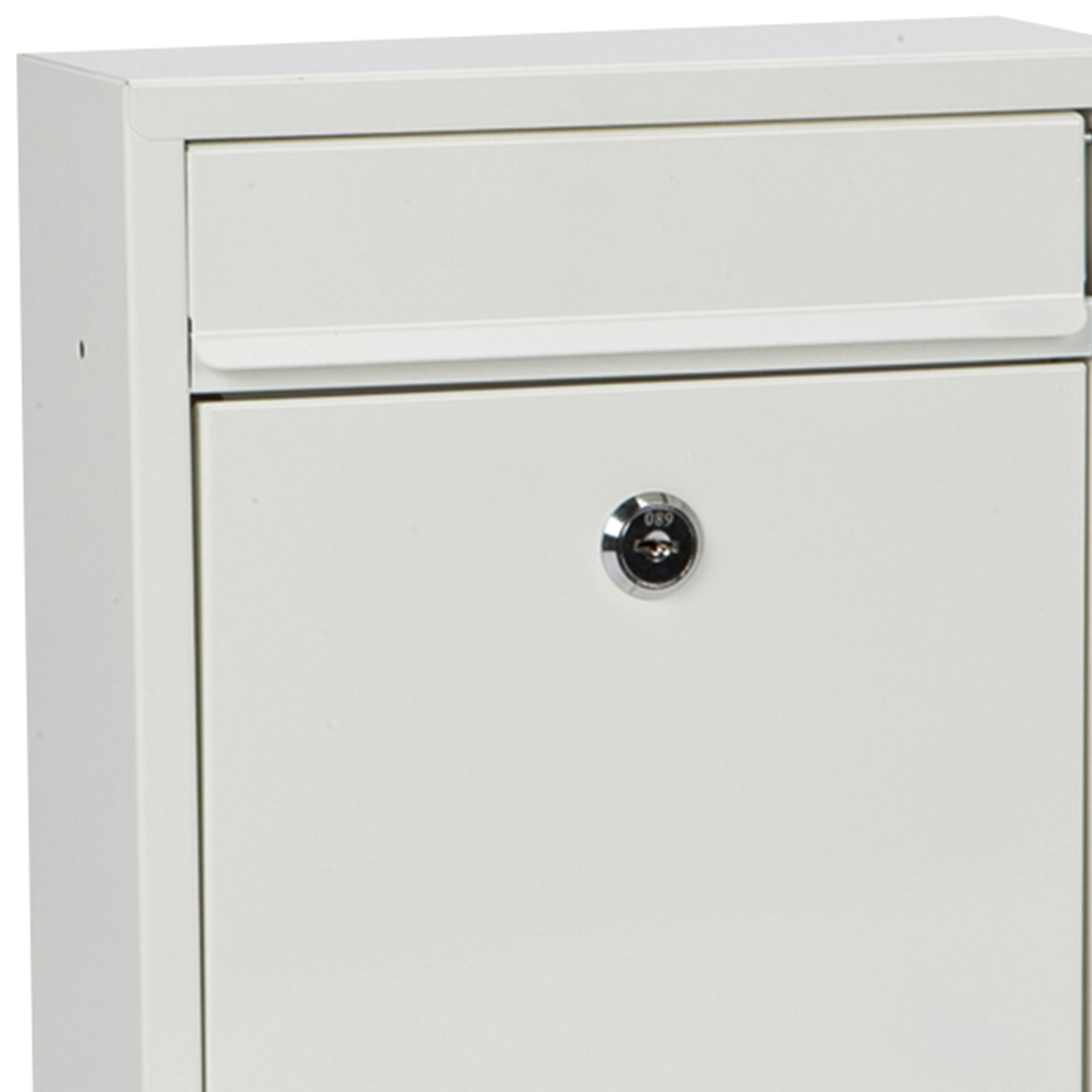 Arboria Garden Decor White Wall Hanging Metal Post Box Image 2