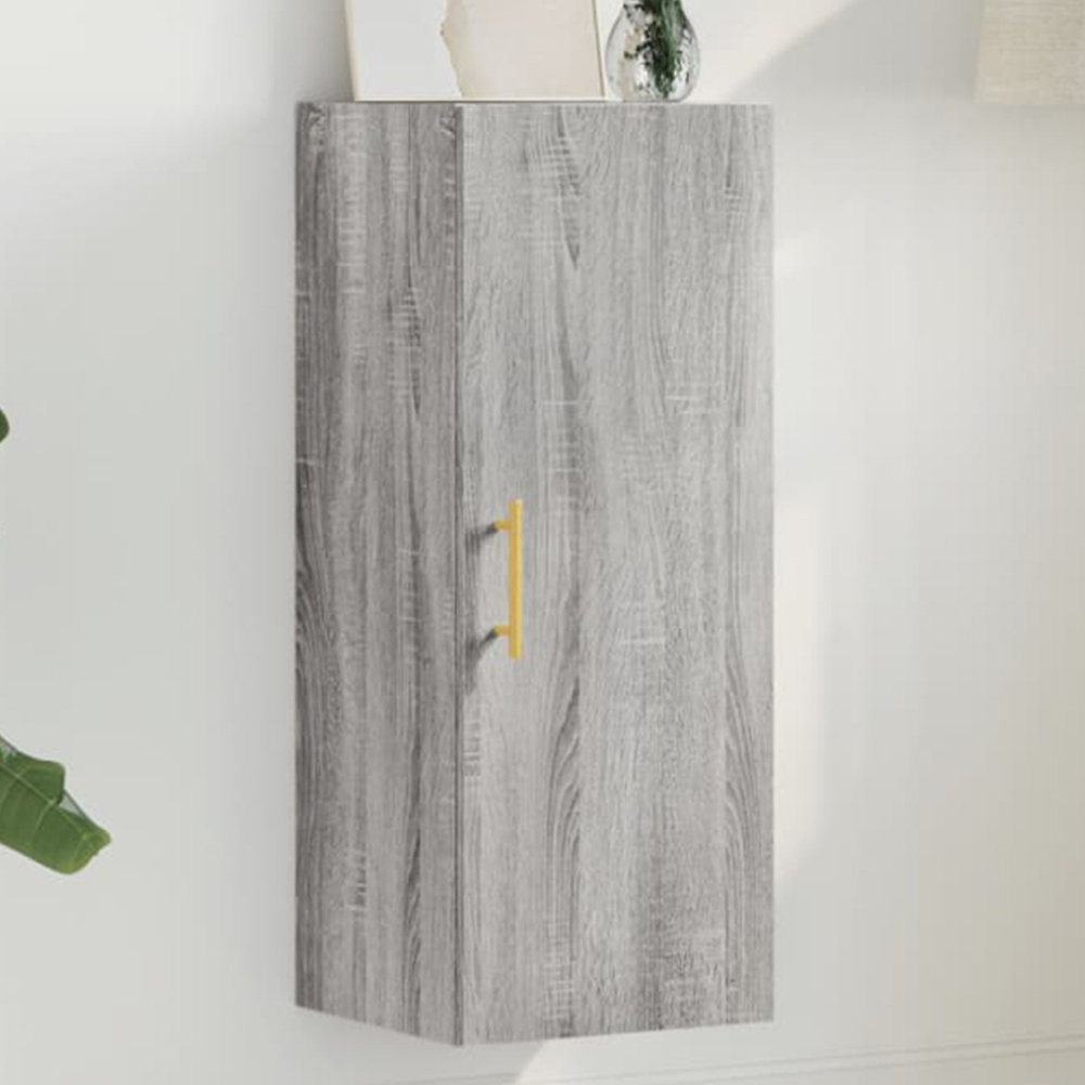 vidaXL Single Door Grey Sonoma Wall Mounted Cabinet Image 1