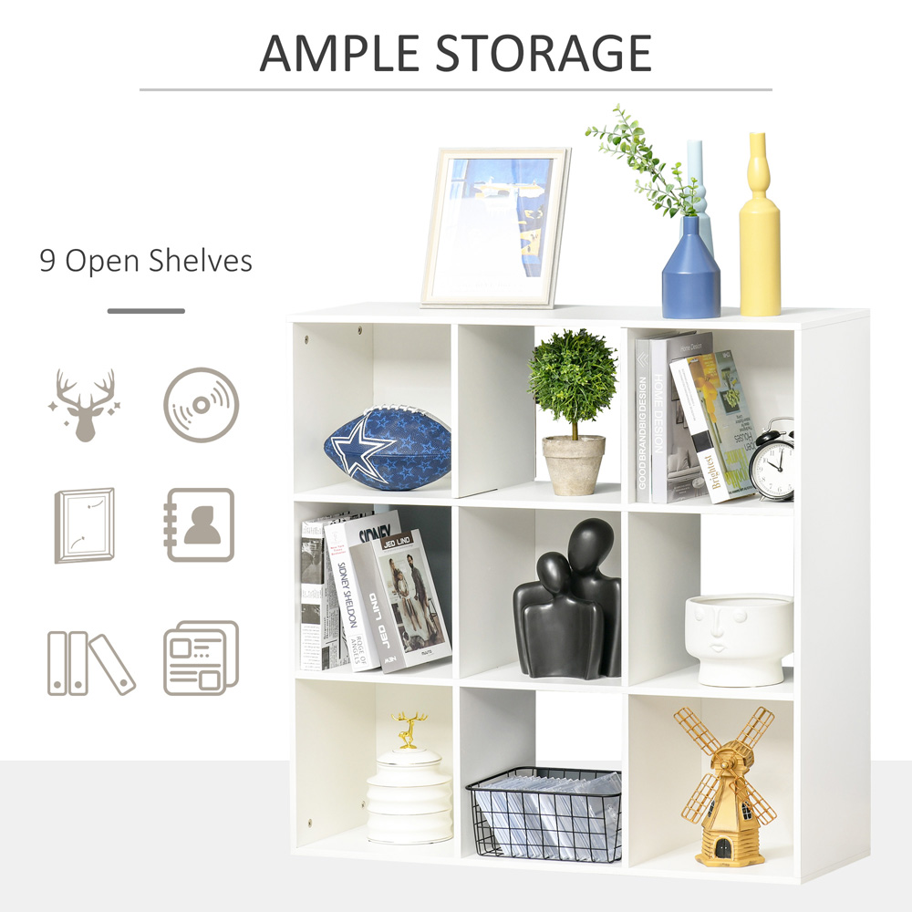 HOMCOM 9 Cube White Storage Cupboard Bookshelf Image 5