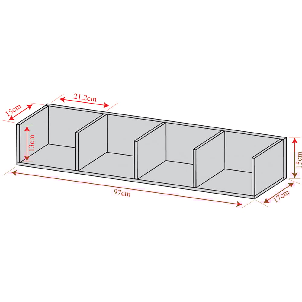 Watsons Virgo Beech CD and DVD Video Media Wall Storage Shelf Image 6