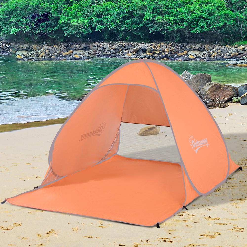 Outsunny Orange 2-Person Pop-Up UV Tent Image 2