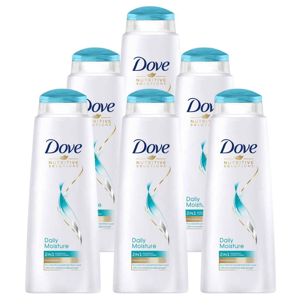 Dove Daily Care 2 in 1 Shampoo Case of 6 x 400ml Image 1
