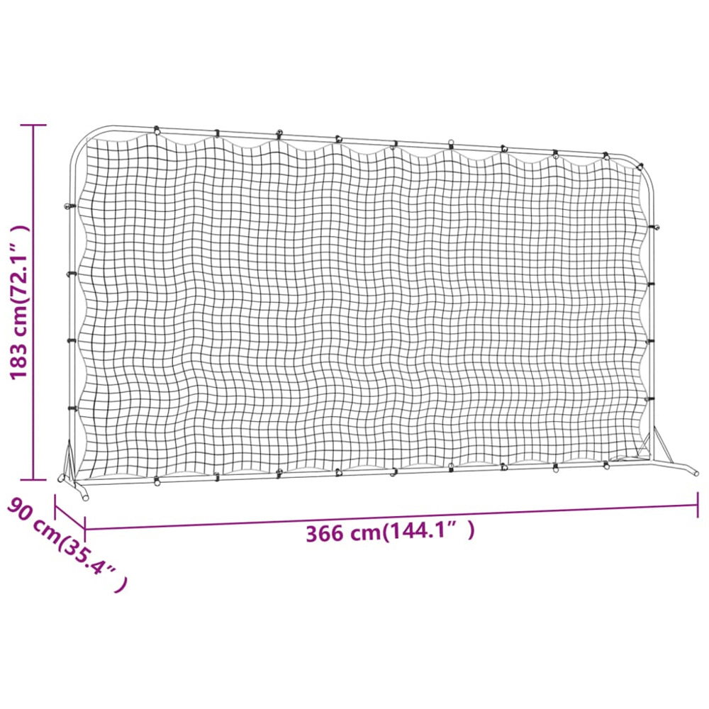 vidaXL Black Football Rebounder Net 6 x 12ft Image 6