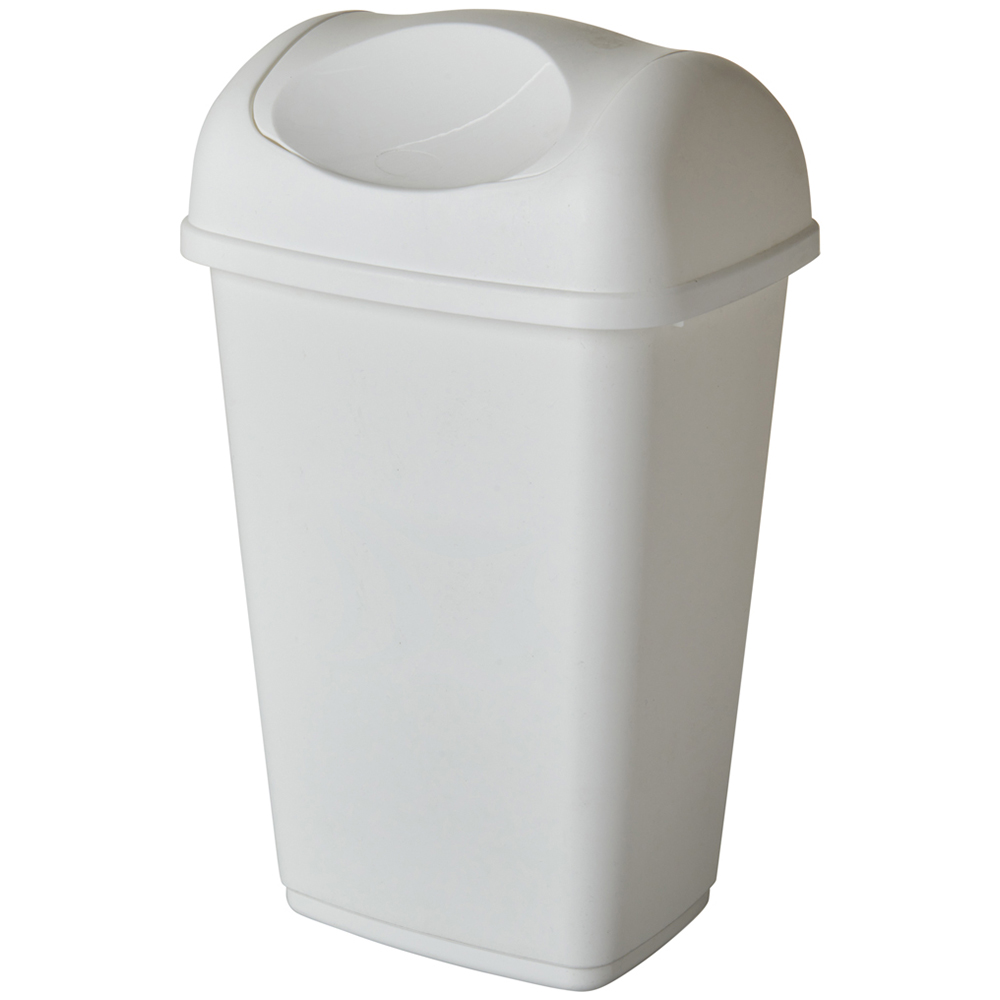 wilko 9L White Swing Top Bin Wilko
