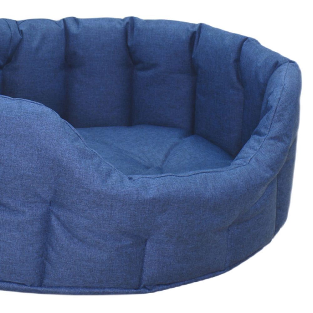 P&L Large Navy Oval Waterproof Dog Bed Image 4