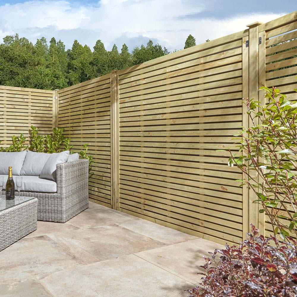 Rowlinson 6 x 5ft Ledbury Contemporary Screen Fence Panel Image 1