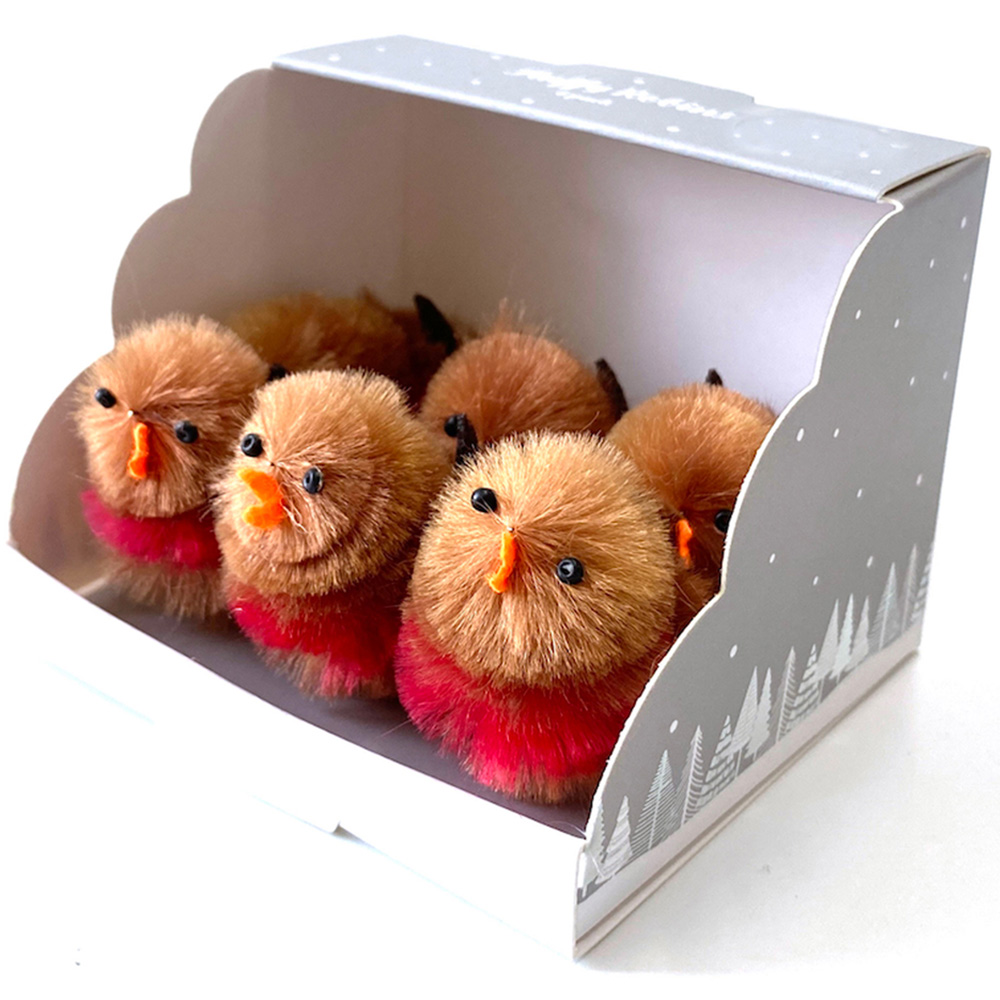 Pack of 6 Fluffy Robins Image 3