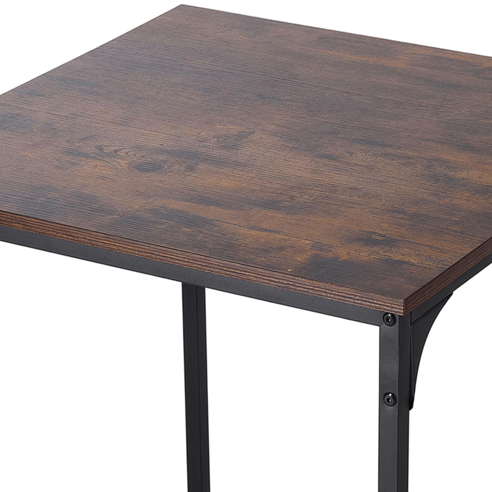 Living and Home 2 Seater Vintage Black Bar Table and Stool Set Image 3