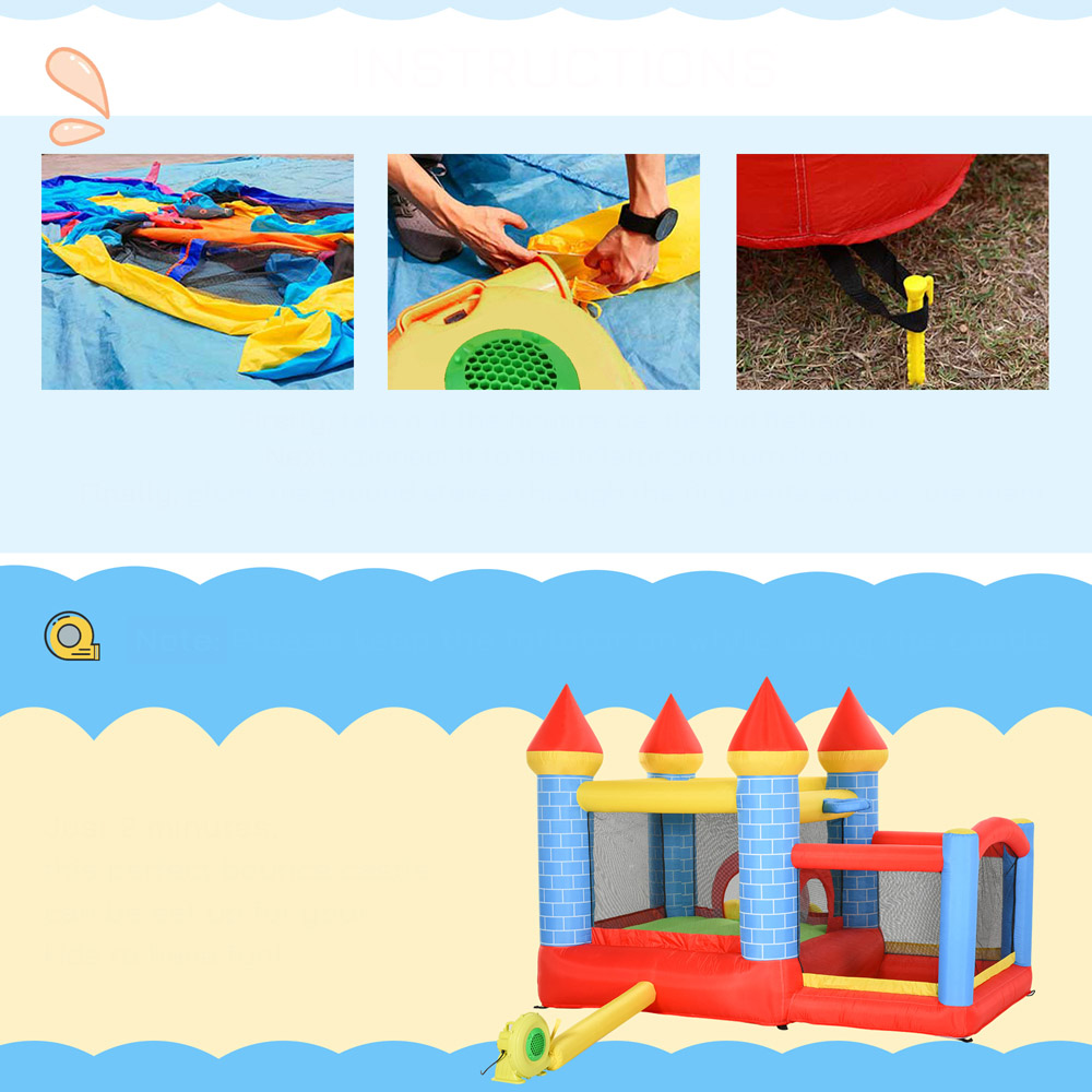 Outsunny Kids Trampoline Bouncy Castle Image 2