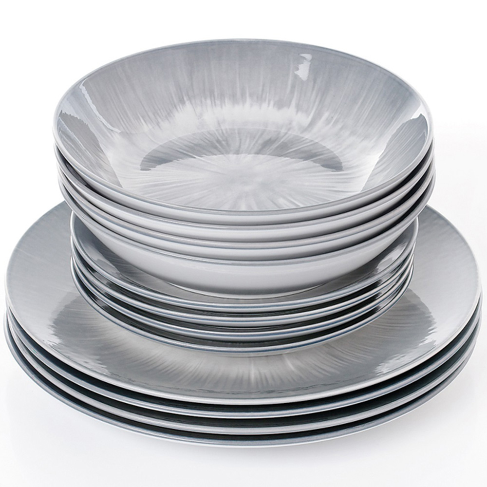 Waterside Grey Star 12 Piece Dinner Set Image 3