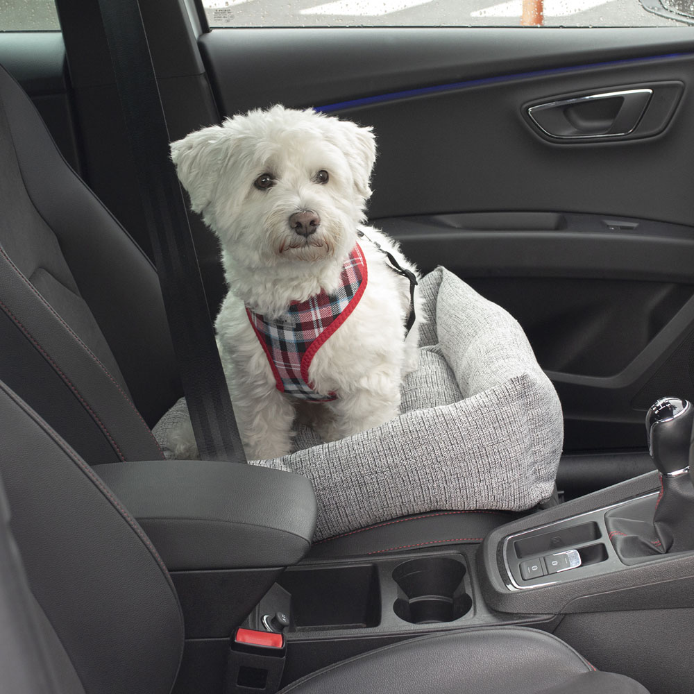 Bunty Grey Travel Dog Bed Basket with Removable Cushion Image 2