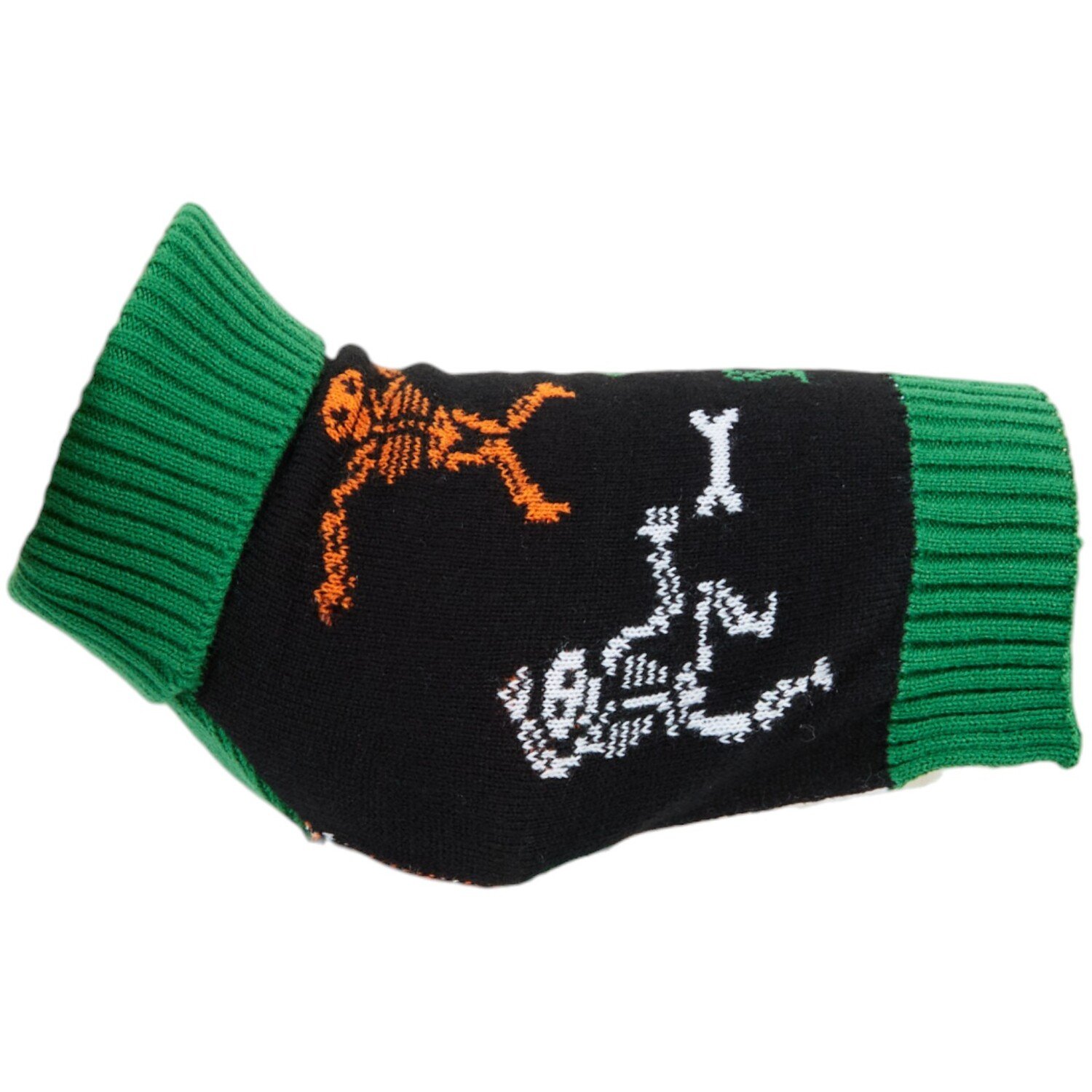 Skeleton Dog Jumper Black and Green L Image 1