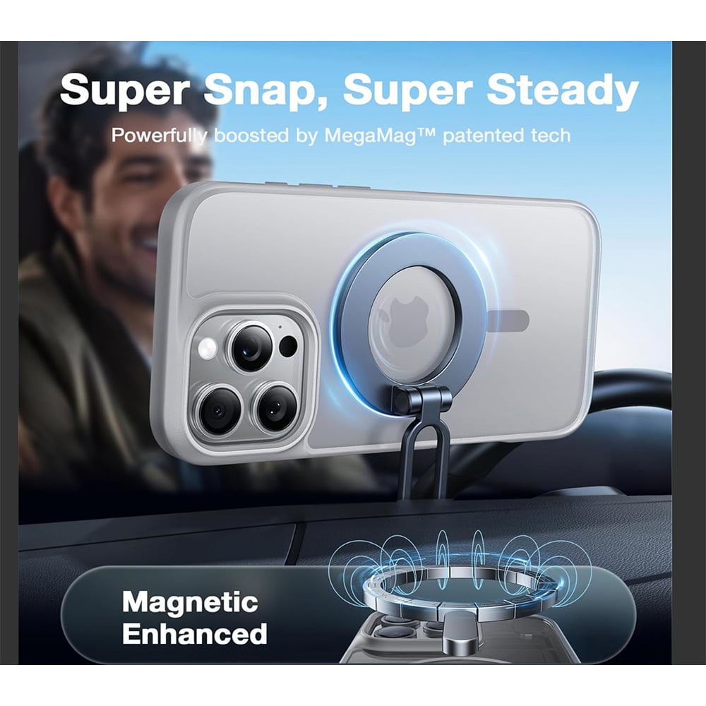 Torras Guardian Grey iPhone 16 Pro Max Magnetic Phone Case Image 3