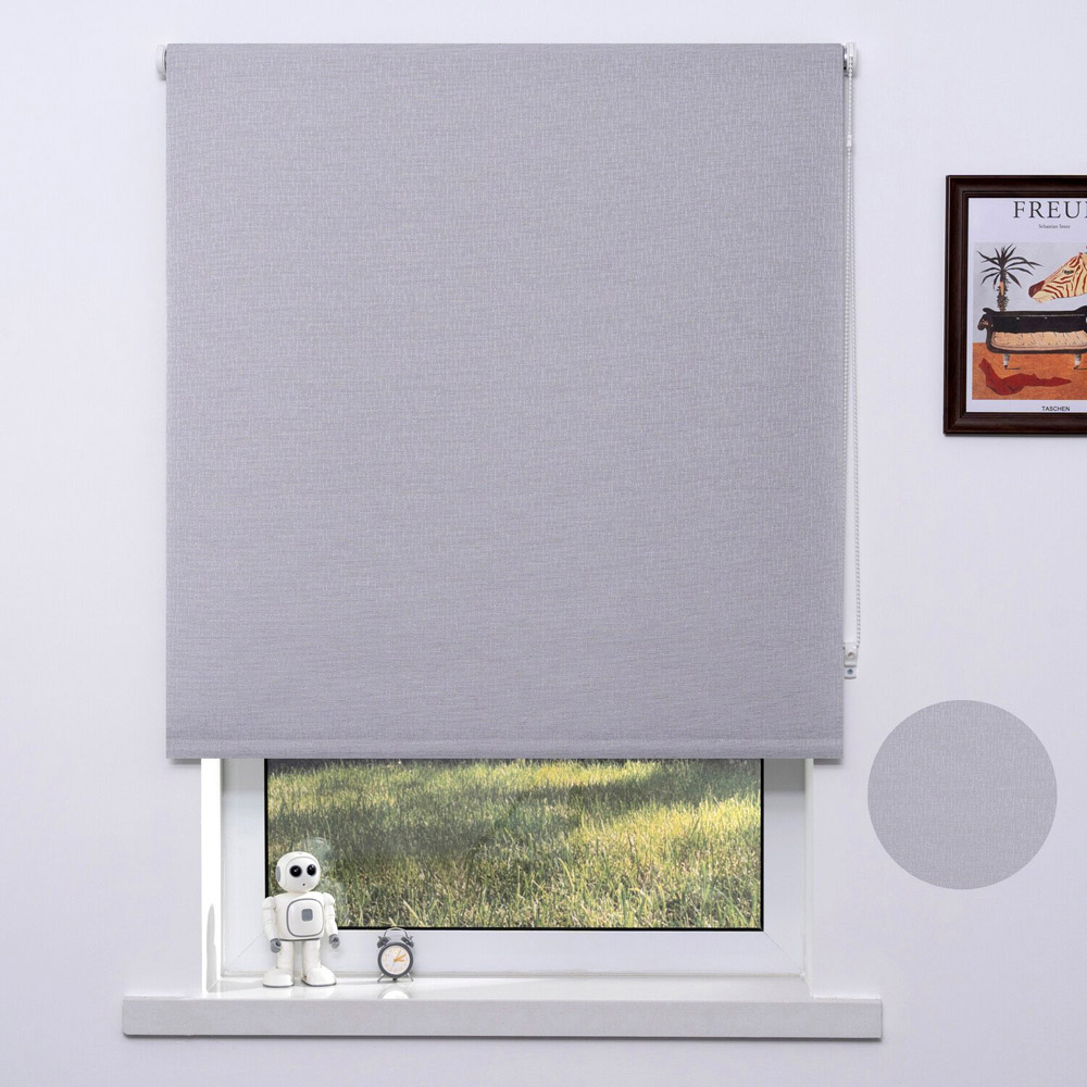 Blackout Textured Blind - Natural Weave / 120cm Image 2
