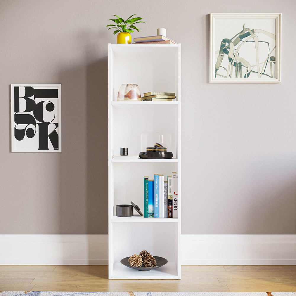 Vida Designs Oxford 4 Shelf White Bookcase Image 3