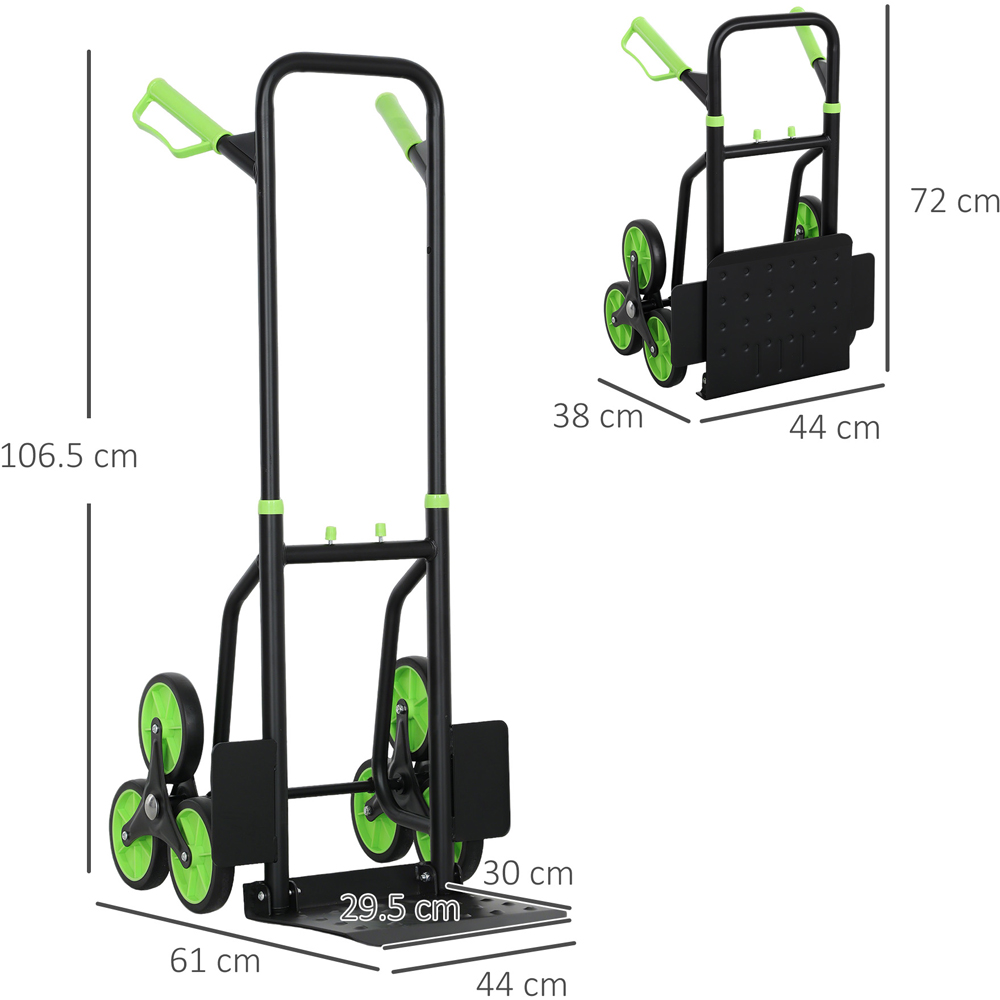 DURHAND Green 6 Wheel Foldable Stair Climbing Trolley Image 9