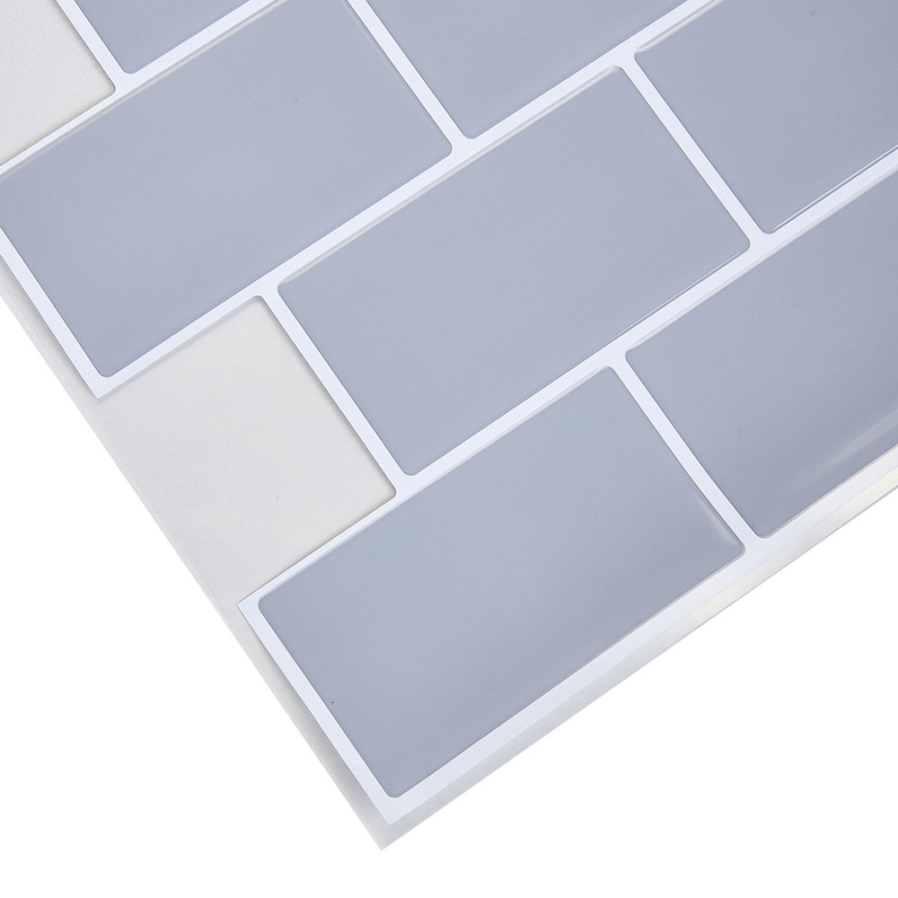 Living and Home Lattice Light Grey Peel and Stick Wall Tile Sticker Wall Tile Sticker 10 Pack Image 6